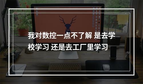 我对数控一点不了解 是去学校学习 还是去工厂里学习