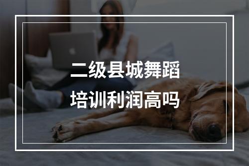 二级县城舞蹈培训利润高吗