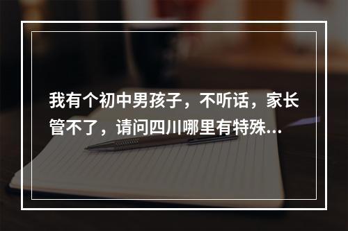 我有个初中男孩子，不听话，家长管不了，请问四川哪里有特殊严格管理学校，