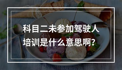 科目二未参加驾驶人培训是什么意思啊？