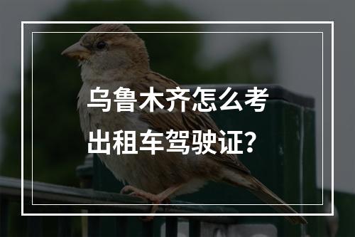 乌鲁木齐怎么考出租车驾驶证？