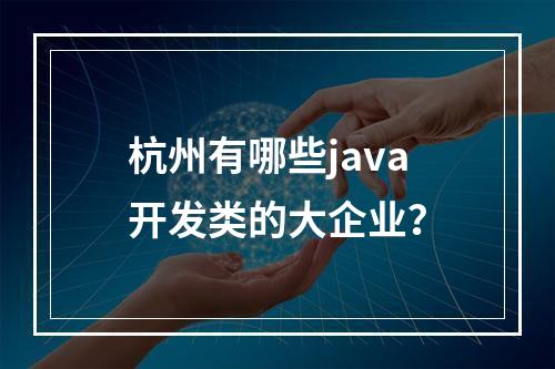 杭州有哪些java开发类的大企业？