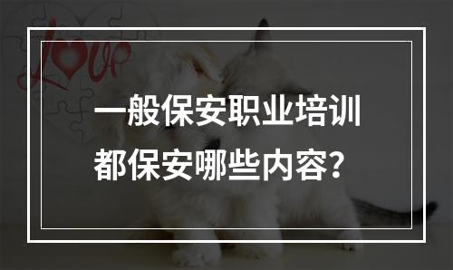 一般保安职业培训都保安哪些内容？