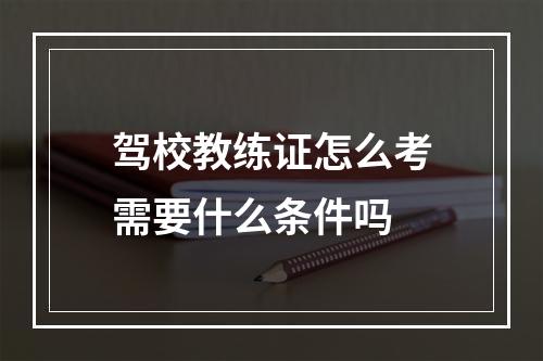 驾校教练证怎么考需要什么条件吗