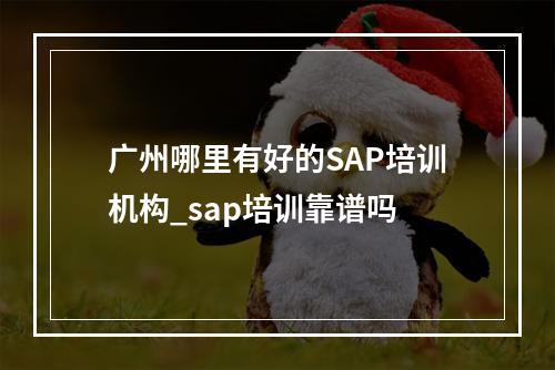 广州哪里有好的SAP培训机构_sap培训靠谱吗