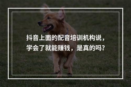 抖音上面的配音培训机构说，学会了就能赚钱，是真的吗？