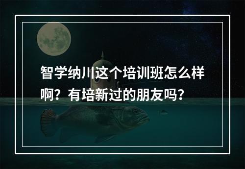 智学纳川这个培训班怎么样啊？有培新过的朋友吗？