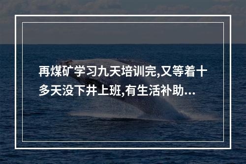 再煤矿学习九天培训完,又等着十多天没下井上班,有生活补助吗