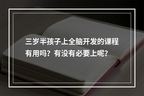 三岁半孩子上全脑开发的课程有用吗？有没有必要上呢？