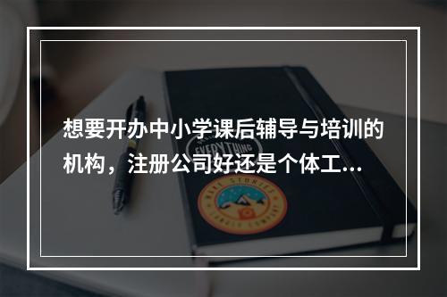 想要开办中小学课后辅导与培训的机构，注册公司好还是个体工商户好？大学刚毕业，资金有限