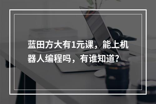 蓝田方大有1元课，能上机器人编程吗，有谁知道？