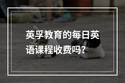 英孚教育的每日英语课程收费吗？