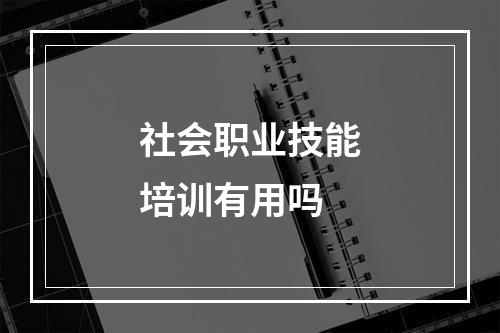 社会职业技能培训有用吗