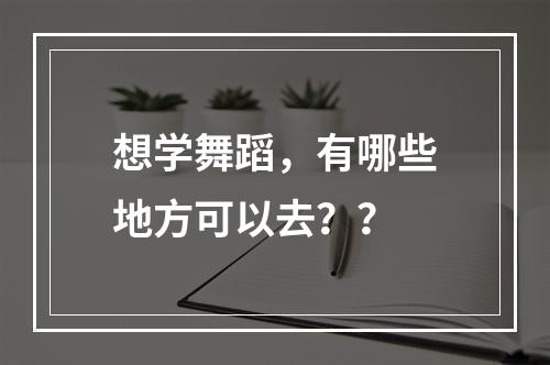 想学舞蹈，有哪些地方可以去？？