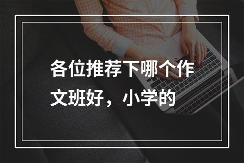 各位推荐下哪个作文班好，小学的