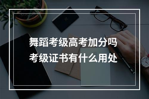 舞蹈考级高考加分吗 考级证书有什么用处