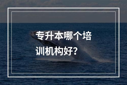 专升本哪个培训机构好？