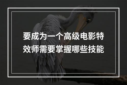 要成为一个高级电影特效师需要掌握哪些技能