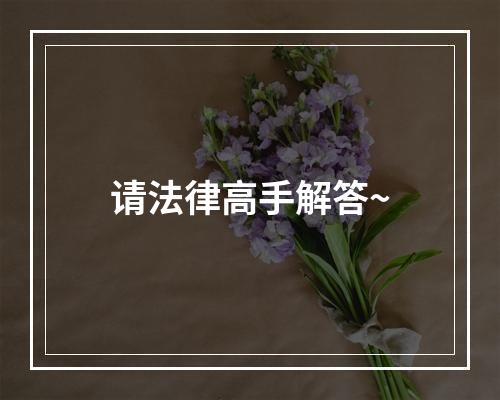 请法律高手解答~