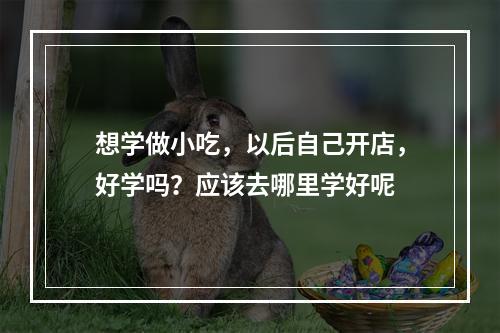 想学做小吃，以后自己开店，好学吗？应该去哪里学好呢