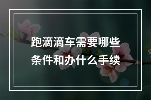 跑滴滴车需要哪些条件和办什么手续