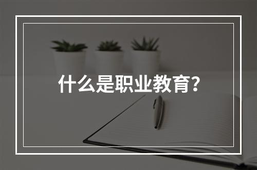 什么是职业教育？