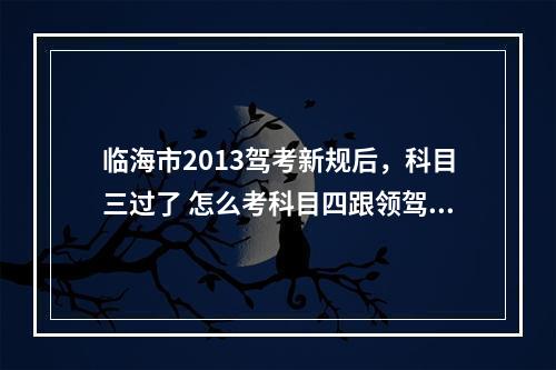 临海市2013驾考新规后，科目三过了 怎么考科目四跟领驾照，求详细地址步骤等等