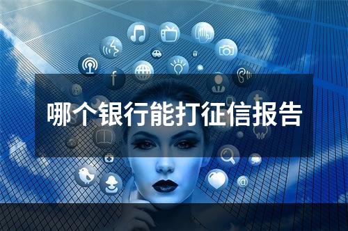 哪个银行能打征信报告