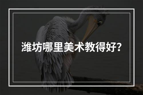 潍坊哪里美术教得好？