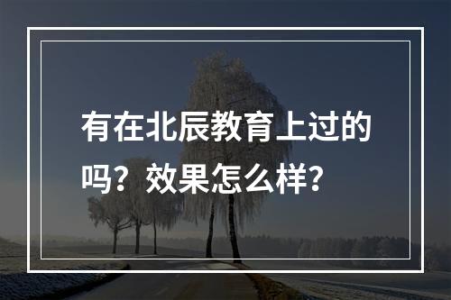 有在北辰教育上过的吗？效果怎么样？