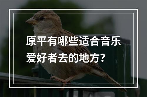 原平有哪些适合音乐爱好者去的地方？