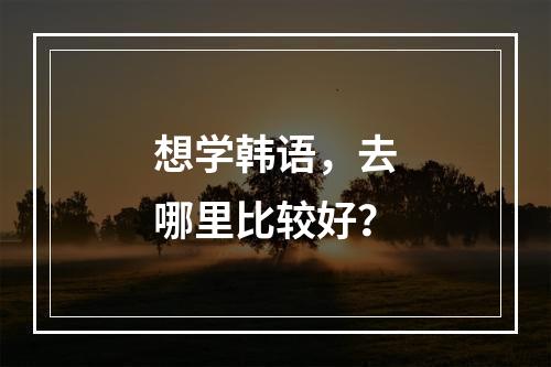 想学韩语，去哪里比较好？