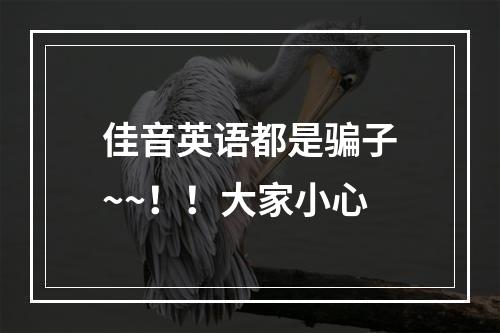 佳音英语都是骗子~~！！大家小心