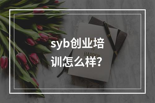 syb创业培训怎么样？