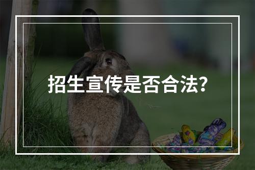 招生宣传是否合法？