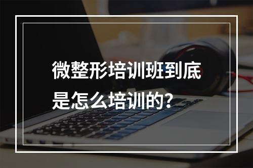 微整形培训班到底是怎么培训的？