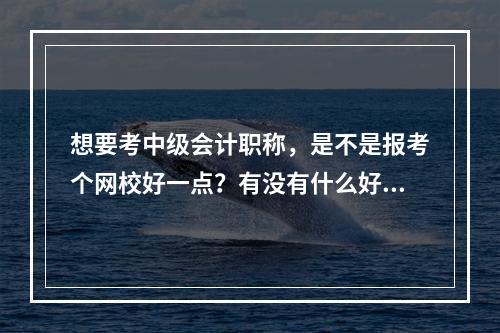 想要考中级会计职称，是不是报考个网校好一点？有没有什么好的网校推荐，通过率高一点的，谢谢