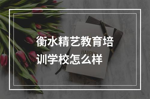 衡水精艺教育培训学校怎么样