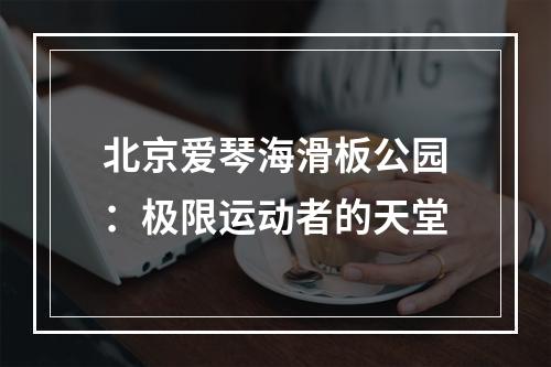 北京爱琴海滑板公园：极限运动者的天堂