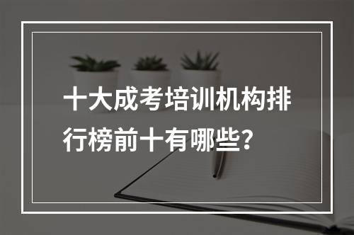 十大成考培训机构排行榜前十有哪些？