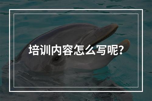 培训内容怎么写呢？