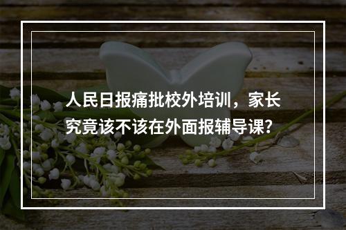 人民日报痛批校外培训，家长究竟该不该在外面报辅导课？