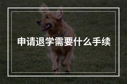 申请退学需要什么手续