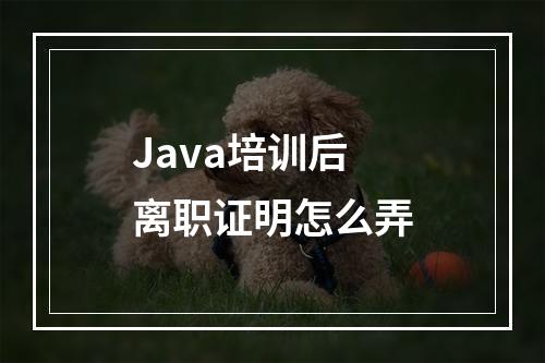 Java培训后离职证明怎么弄