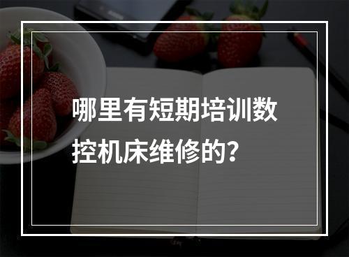 哪里有短期培训数控机床维修的？