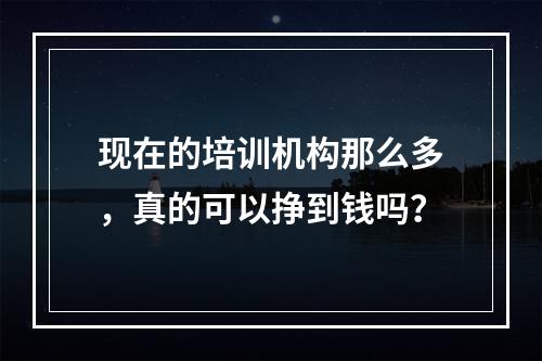 现在的培训机构那么多，真的可以挣到钱吗？