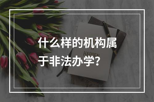 什么样的机构属于非法办学？