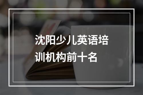 沈阳少儿英语培训机构前十名