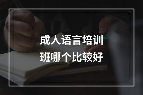 成人语言培训班哪个比较好