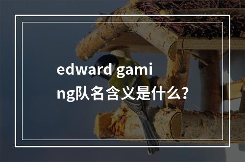 edward gaming队名含义是什么？